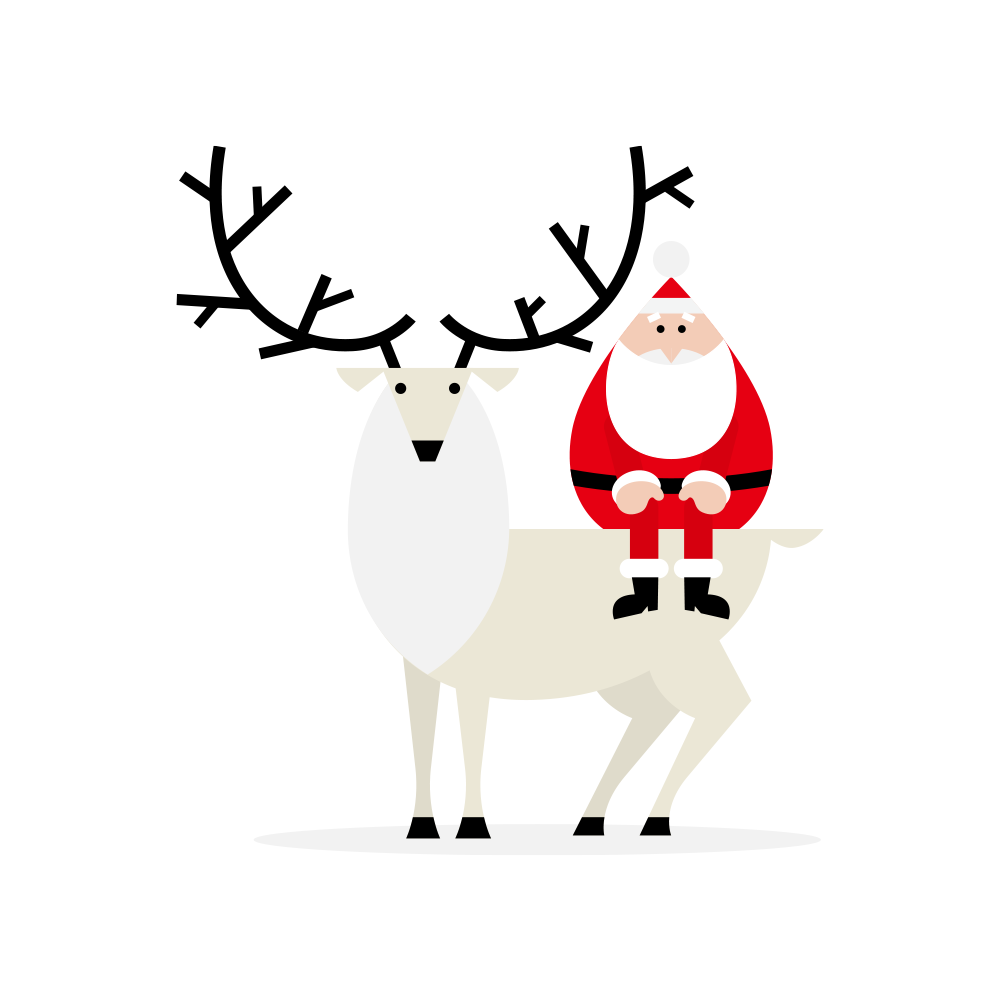 サンタとトナカイ　イラスト