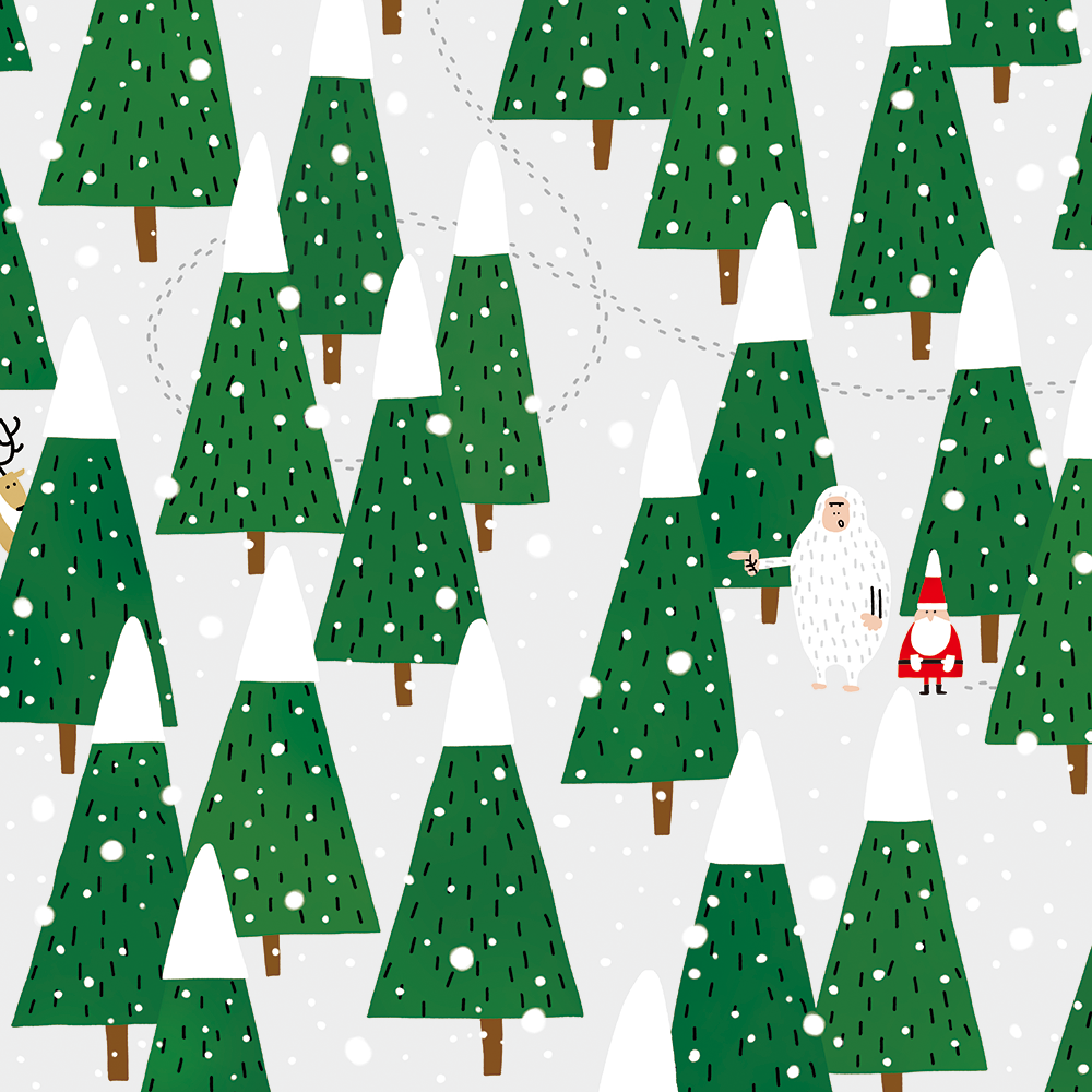 まいごのサンタとしんせつイエティ　イラスト