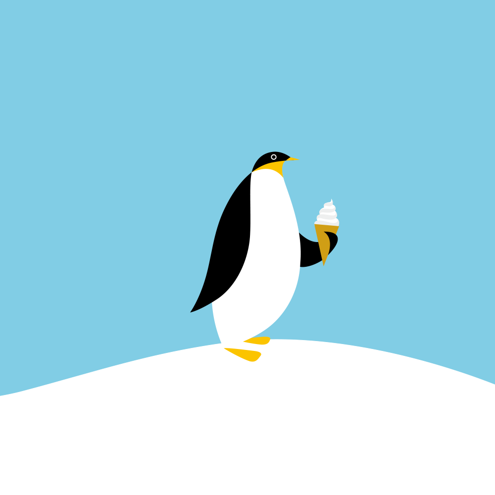ペンギンソフトクリーム　イラスト