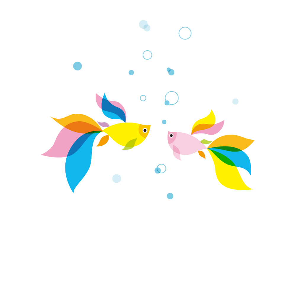 カラフル金魚イラスト