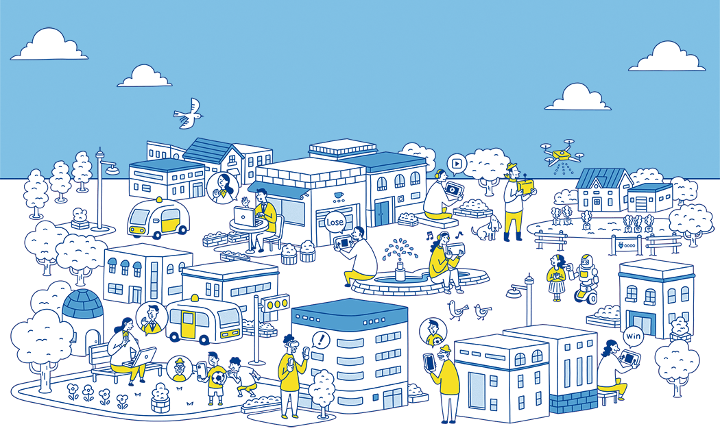 通信サービス　5Gイメージイラスト