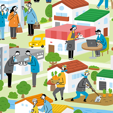 ライフデザイン　働く人　イラスト