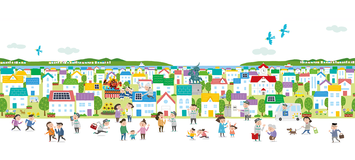 東日本　街イラスト