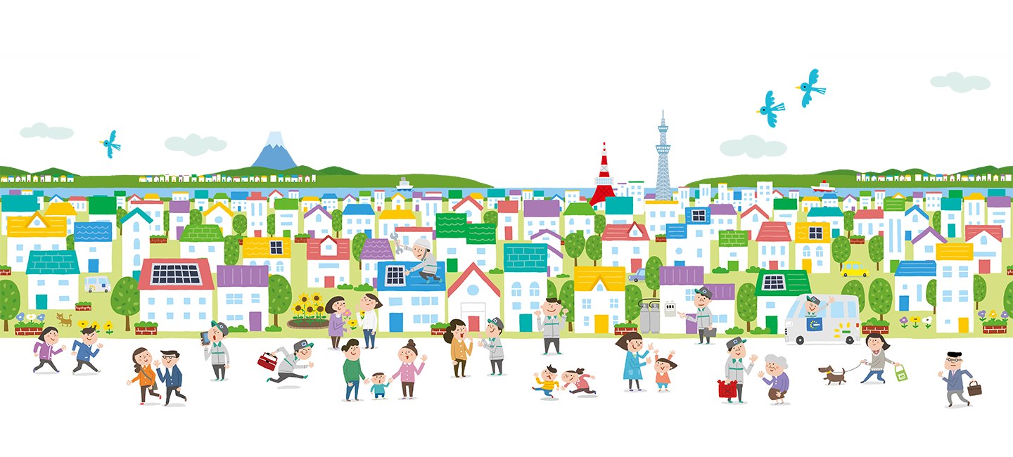 街　関東　イラスト