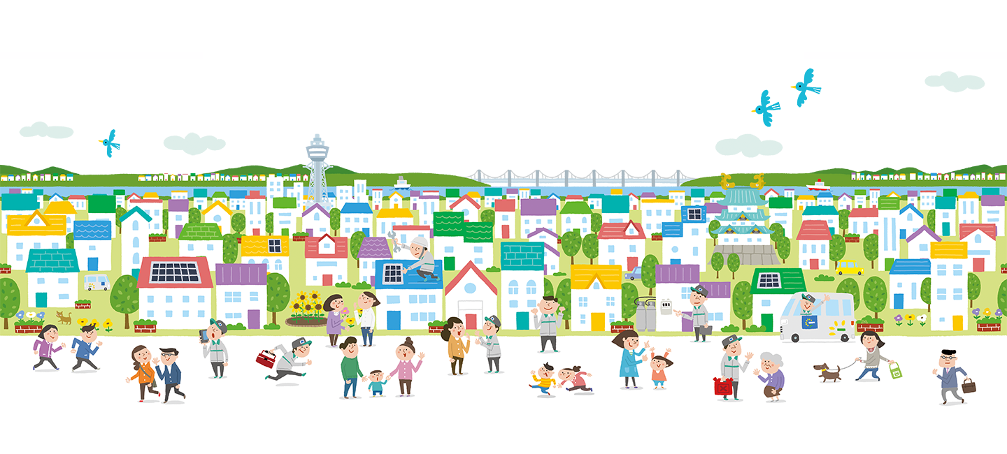 西日本　街イラスト