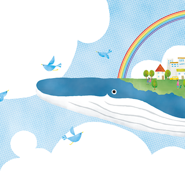 空想　空　クジライラスト