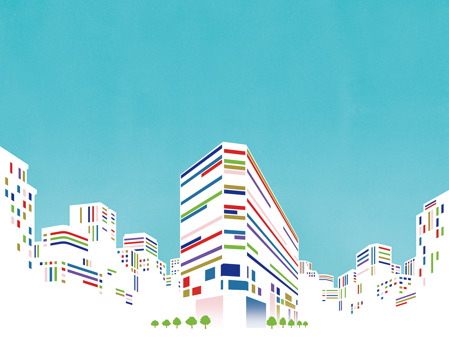 街　ビル　シルエット　イラスト